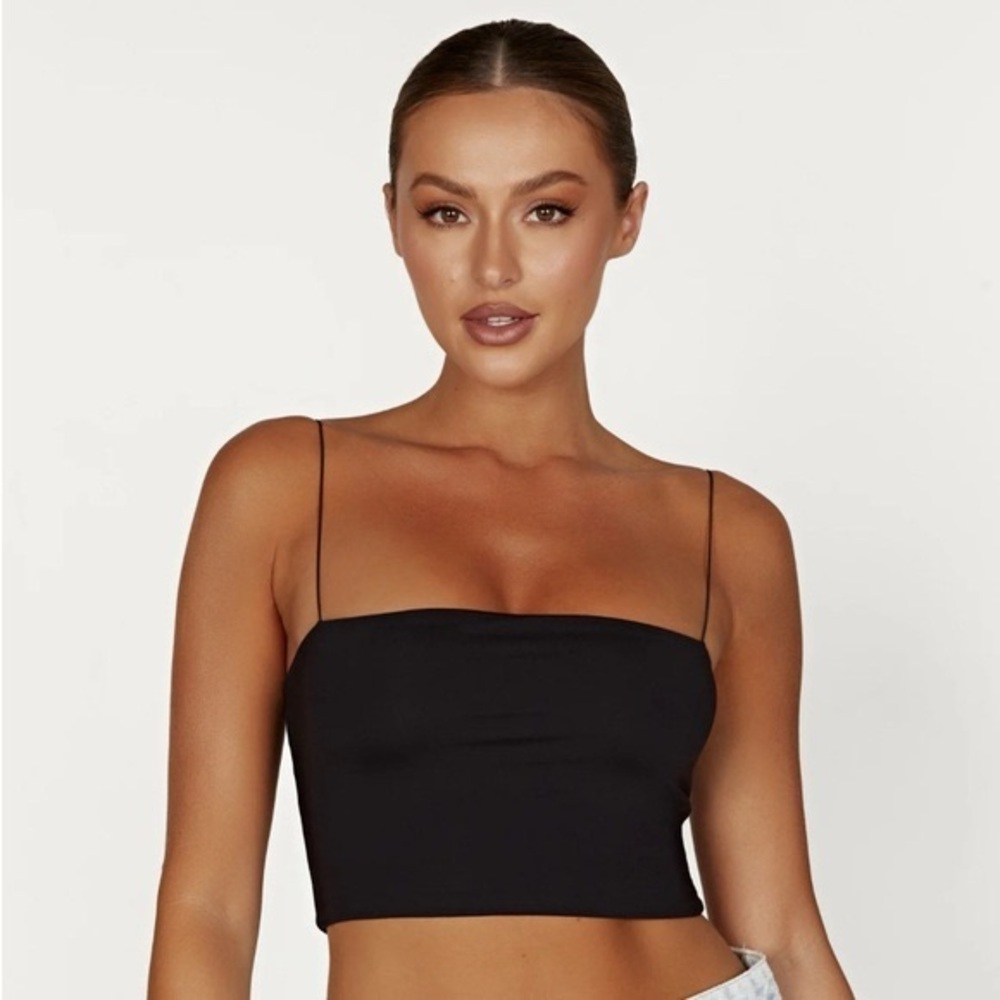 Meshki Yvonne Sleek Black Crop Top Size XS